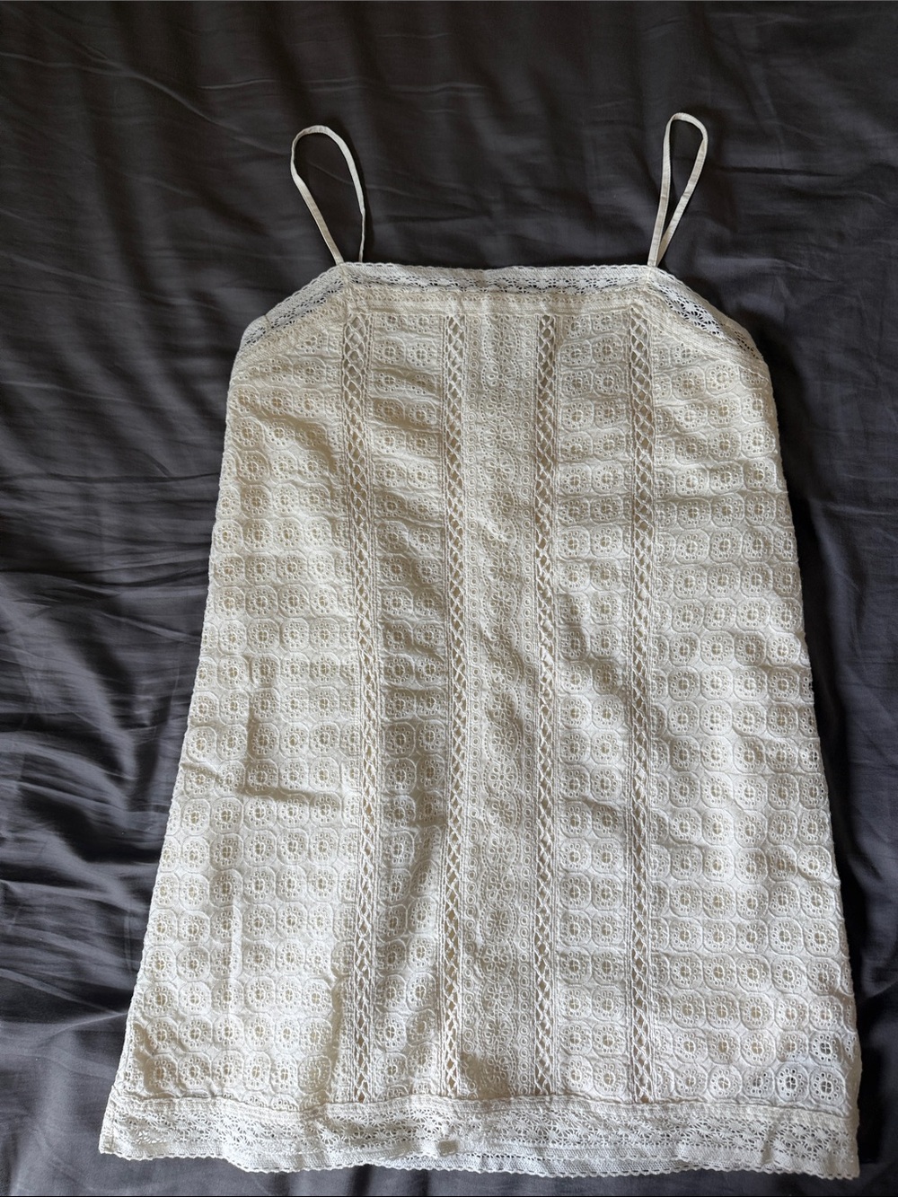 Abercrombie & Fitch White Lace Mini Slip Dress